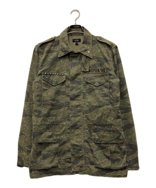 Hysteric Glamour（ヒステリックグラマー）Hysteric Glamour (ヒステリックグラマー) タイガーカモミリタリージャケット カーキ サイズ:Lの古着・服飾アイテム