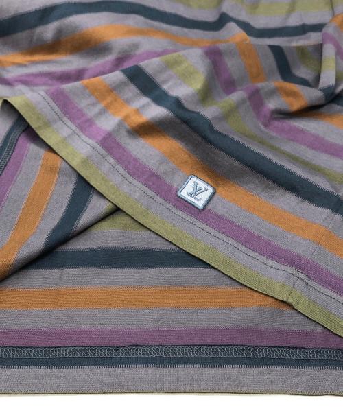 LOUIS VUITTON（ルイ ヴィトン）LOUIS VUITTON (ルイ ヴィトン) ボーダーポロシャツ グレー×パープル サイズ:Mの古着・服飾アイテム