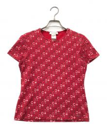 CELINE（セリーヌ）の古着「トリオンフ総柄Tシャツ」｜レッド