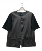 bukhtブフト）の古着「ラムレザーTシャツ」｜ブラック
