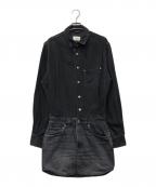 haikureハイクル）の古着「デニムワンピース  TAMU MID BLACK」｜ブラック
