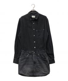 haikure（ハイクル）の古着「デニムワンピース  TAMU MID BLACK」｜ブラック