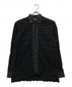ISSEY MIYAKE MENイッセイミヤケメン）の古着「ダイヤジャガードワッフルシャツ」｜ブラック
