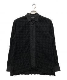 ISSEY MIYAKE MEN（イッセイミヤケメン）の古着「ダイヤジャガードワッフルシャツ」｜ブラック