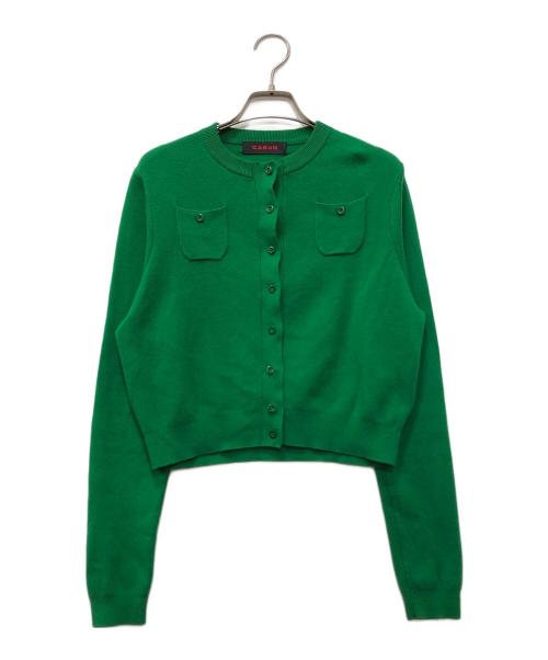 CABAN（キャバン）CABaN (キャバン) コットンカシミヤ クルーネックカーディガン グリーン サイズ:XSの古着・服飾アイテム