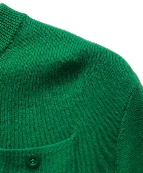 CABAN（キャバン）CABaN (キャバン) コットンカシミヤ クルーネックカーディガン グリーン サイズ:XSの古着・服飾アイテム