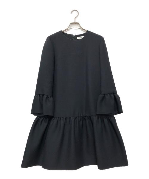 Christian Dior（クリスチャン ディオール）Christian Dior (クリスチャン ディオール) フリルスリーブショートワンピース ブラック サイズ:38の古着・服飾アイテム