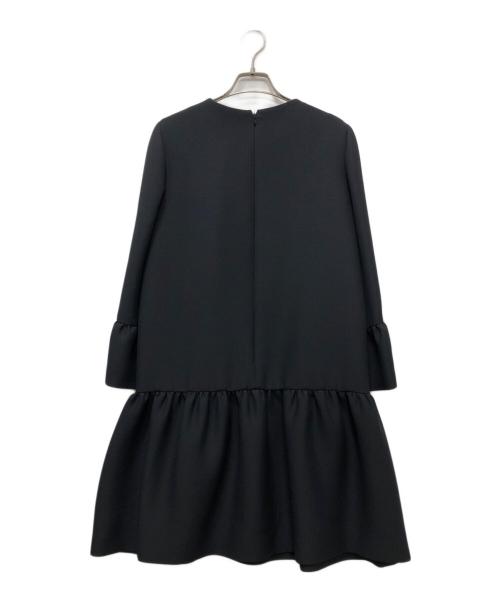 Christian Dior（クリスチャン ディオール）Christian Dior (クリスチャン ディオール) フリルスリーブショートワンピース ブラック サイズ:38の古着・服飾アイテム