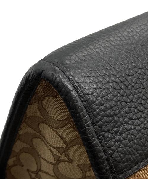COACH（コーチ）COACH (コーチ) シグネチャージャガード デンプシートート ベージュ×ブラック サイズ:下記参照の古着・服飾アイテム