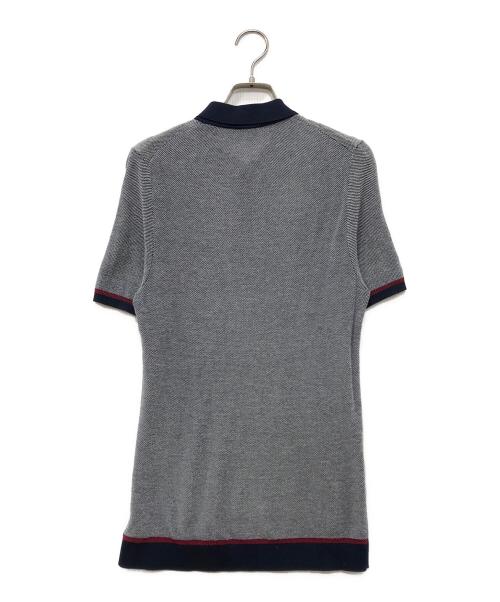 Zanone（ザノーネ）Zanone (ザノーネ) ニットポロシャツ グレー×ネイビー サイズ:44の古着・服飾アイテム