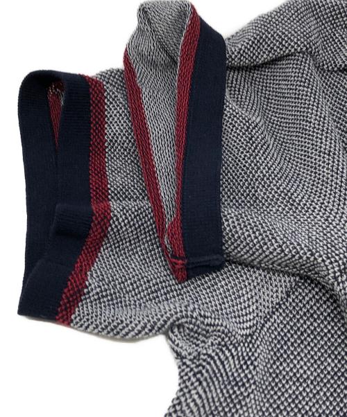 Zanone（ザノーネ）Zanone (ザノーネ) ニットポロシャツ グレー×ネイビー サイズ:44の古着・服飾アイテム