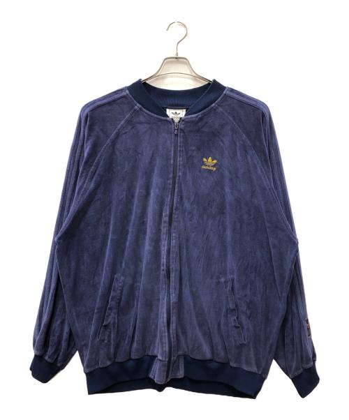 adidas（アディダス）adidas (アディダス) ベロアトラックジャケット ネイビー サイズ:SIZE XXLの古着・服飾アイテム
