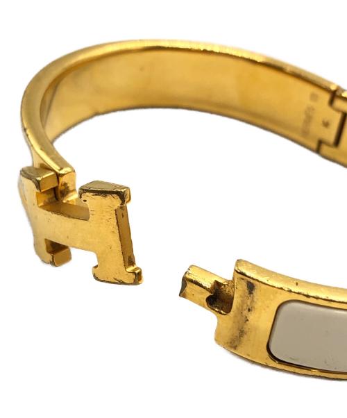 HERMES（エルメス）HERMES (エルメス) クリックH ブレスレット ゴールド×ホワイト サイズ:下記参照の古着・服飾アイテム