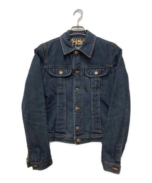 DOLCE & GABBANA（ドルチェ＆ガッバーナ）DOLCE & GABBANA (ドルチェ＆ガッバーナ) レオパードライナーデニムジャケット インディゴ サイズ:XSの古着・服飾アイテム