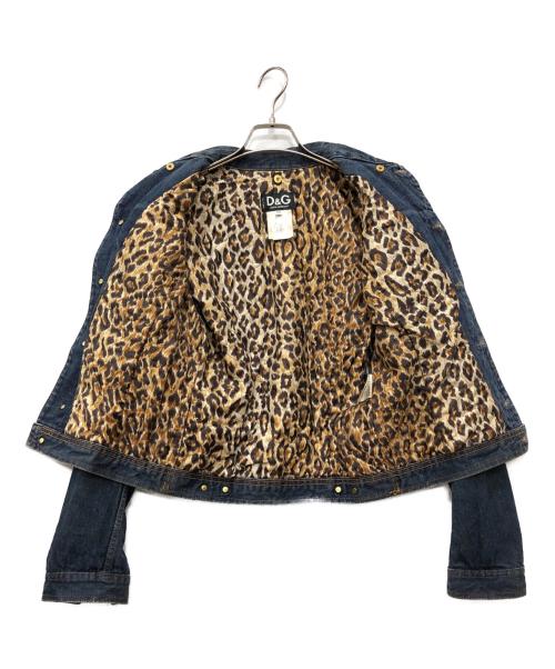 DOLCE & GABBANA（ドルチェ＆ガッバーナ）DOLCE & GABBANA (ドルチェ＆ガッバーナ) レオパードライナーデニムジャケット インディゴ サイズ:XSの古着・服飾アイテム