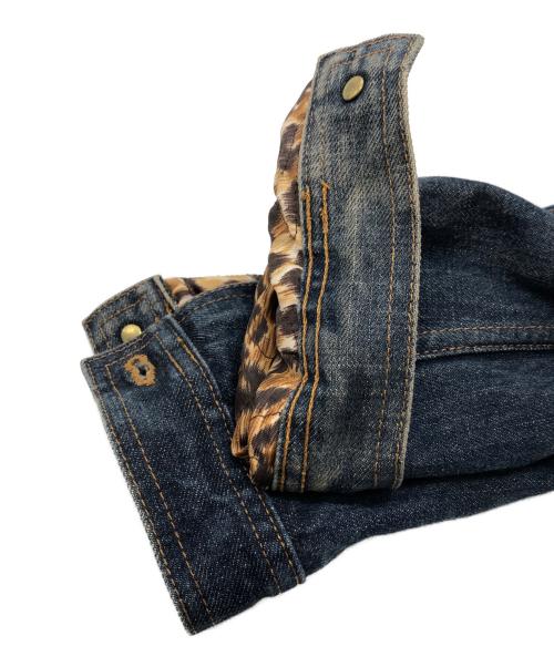 DOLCE & GABBANA（ドルチェ＆ガッバーナ）DOLCE & GABBANA (ドルチェ＆ガッバーナ) レオパードライナーデニムジャケット インディゴ サイズ:XSの古着・服飾アイテム