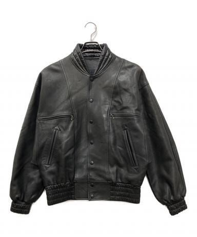 HIROKO KOSHINO コシノヒロコ ラムレザーコンビジャケット ブルゾン 中古・古着通販】HIROKO KOSHINO (ヒロコ コシノ) レザーブルゾン