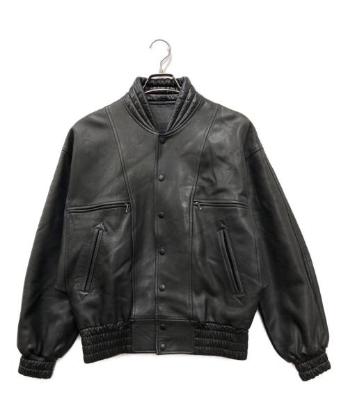 HIROKO KOSHINO（ヒロコ コシノ）HIROKO KOSHINO (ヒロコ コシノ) レザーブルゾン ブラック サイズ:Mの古着・服飾アイテム