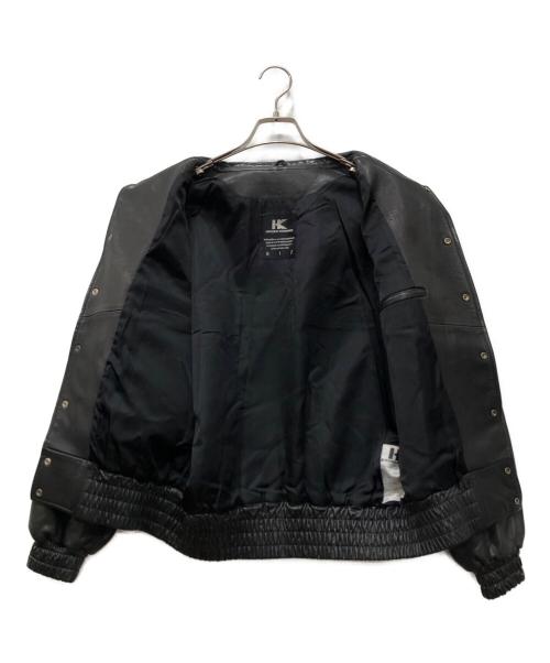 HIROKO KOSHINO（ヒロコ コシノ）HIROKO KOSHINO (ヒロコ コシノ) レザーブルゾン ブラック サイズ:Mの古着・服飾アイテム