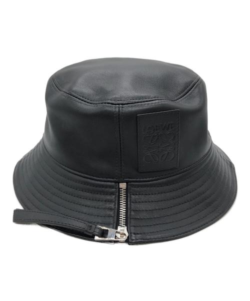 LOEWE（ロエベ）LOEWE (ロエベ) フィッシャーマンレザーバケットハット ブラック サイズ:59の古着・服飾アイテム