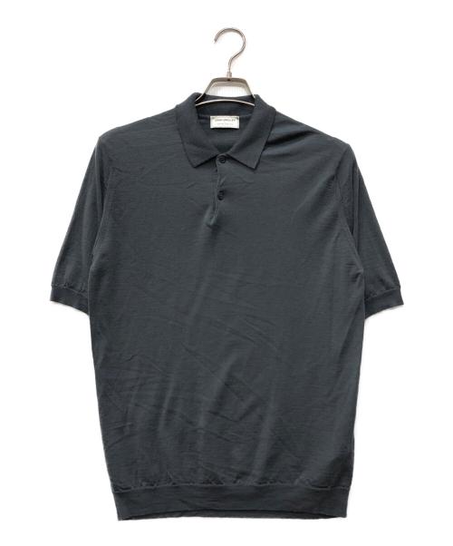 JOHN SMEDLEY（ジョンスメドレー）JOHN SMEDLEY (ジョンスメドレー) UNITED ARROWS (ユナイテッドアローズ) ニットポロシャツ グレー サイズ:Mの古着・服飾アイテム