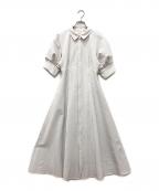 HER LIP TOハーリップトゥ）の古着「Volume Sleeve Stripe Dress」｜ホワイト