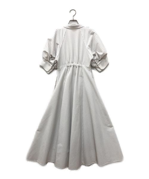 HER LIP TO（ハーリップトゥ）Her lip to (ハーリップトゥ) Volume Sleeve Stripe Dress ホワイト サイズ:Sの古着・服飾アイテム