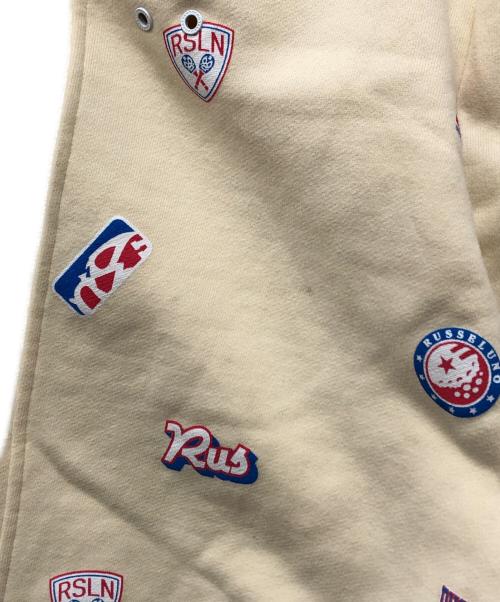 RUSSELUNO（ラッセルノ）RUSSELUNO (ラッセルノ) LOGO PATTERN WIDE PANTS アイボリー サイズ:7の古着・服飾アイテム