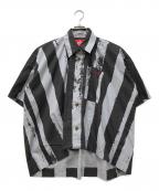 Vivienne Westwood RED LABELヴィヴィアンウエストウッドレッドレーベル）の古着「ストライプオーバーサイズシャツ」｜グレー