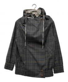Vivienne Westwood RED LABEL（ヴィヴィアンウエストウッドレッドレーベル）の古着「チェックフーデットジャケット」｜グリーン