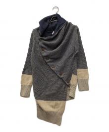 Vivienne Westwood RED LABEL（ヴィヴィアンウエストウッドレッドレーベル）の古着「変形ニットカーディガン」｜ネイビー