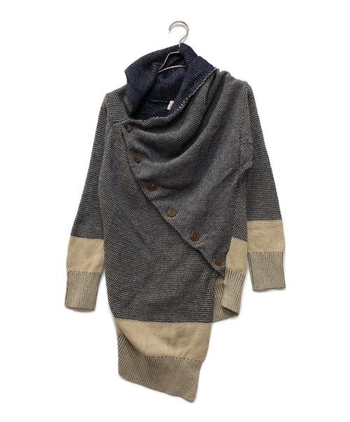 Vivienne Westwood RED LABEL（ヴィヴィアンウエストウッドレッドレーベル）Vivienne Westwood RED LABEL (ヴィヴィアンウエストウッドレッドレーベル) 変形ニットカーディガン ネイビー サイズ:2の古着・服飾アイテム