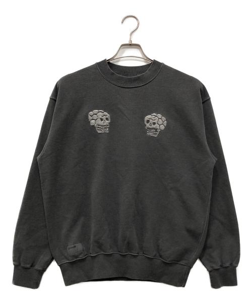 Schott（ショット）Schott (ショット) ピグメント加工 クルーネックスウェットシャツ ブラック サイズ:Mの古着・服飾アイテム