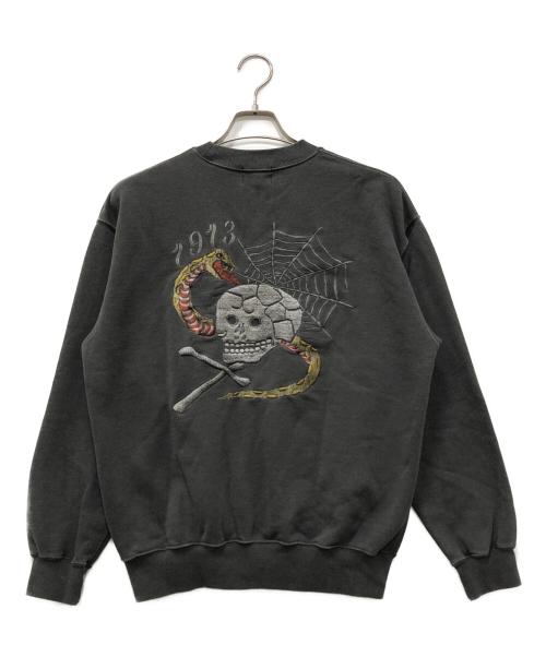 Schott（ショット）Schott (ショット) ピグメント加工 クルーネックスウェットシャツ ブラック サイズ:Mの古着・服飾アイテム