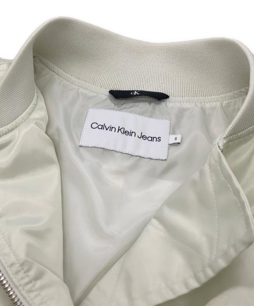 Calvin Klein Jeans（カルバンクラインジーンズ）Calvin Klein Jeans (カルバンクラインジーンズ) ミックス ボンバージャケット ライトグリーン サイズ:Sの古着・服飾アイテム