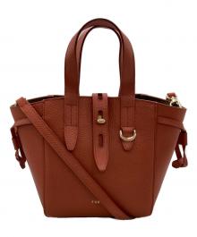 FURLA（フルラ）の古着「NET MINI 2WAYハンドバッグ」｜オレンジ