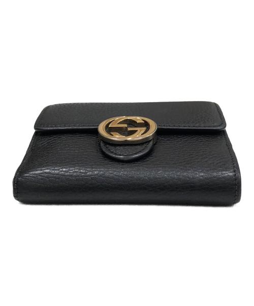 GUCCI（グッチ）GUCCI (グッチ) インターロッキングG 2つ折り財布 ブラック サイズ:下記参照の古着・服飾アイテム