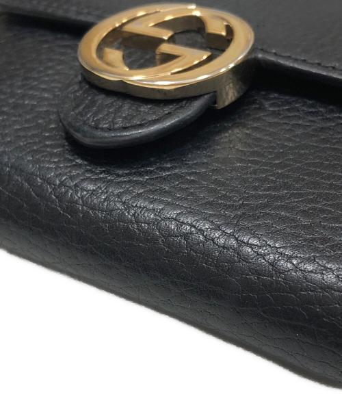 GUCCI（グッチ）GUCCI (グッチ) インターロッキングG 2つ折り財布 ブラック サイズ:下記参照の古着・服飾アイテム