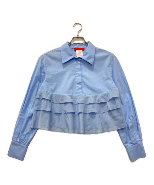 MAX&Co.（マックスアンドコー）MAX&Co. (マックスアンドコー) フリル切替シャツ ブルー サイズ:40 未使用品の古着・服飾アイテム