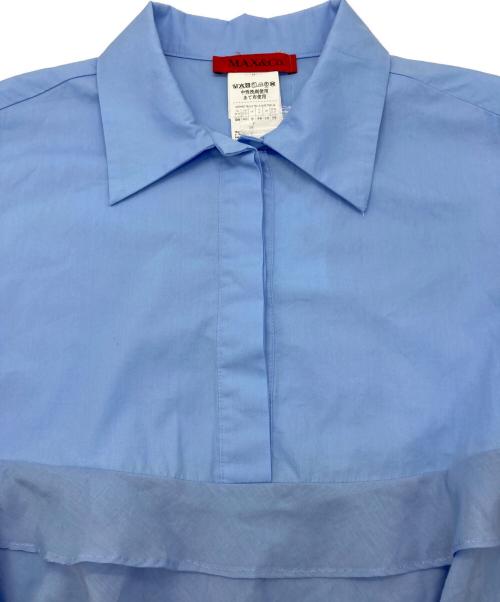 MAX&Co.（マックスアンドコー）MAX&Co. (マックスアンドコー) フリル切替シャツ ブルー サイズ:40 未使用品の古着・服飾アイテム