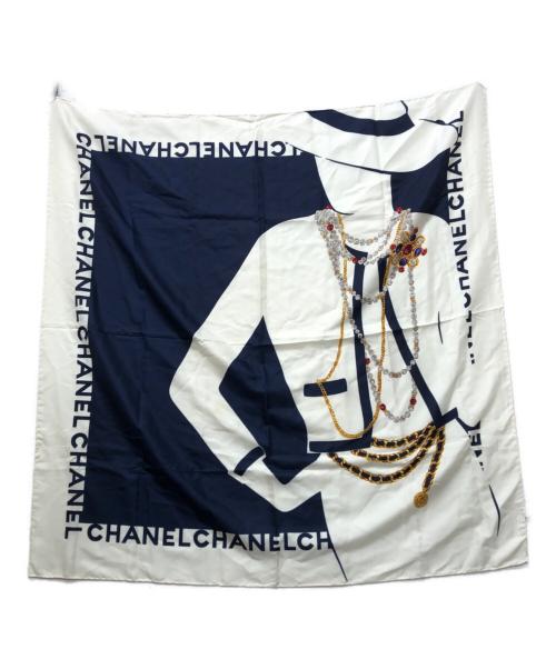 CHANEL（シャネル）CHANEL (シャネル) ジュエリープリントシルクスカーフ ホワイト サイズ:下記参照の古着・服飾アイテム