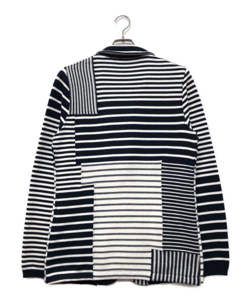LARDINI（ラルディーニ）LARDINI (ラルディーニ) ニットジャケット ネイビー×ホワイト サイズ:Mの古着・服飾アイテム