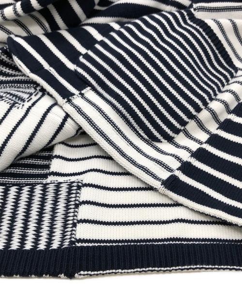 LARDINI（ラルディーニ）LARDINI (ラルディーニ) ニットジャケット ネイビー×ホワイト サイズ:Mの古着・服飾アイテム