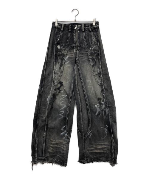 PERSONSOUL（パーソンソウル）PERSONSOUL (パーソンソウル) Graffiti Jeans ブラック サイズ:Mの古着・服飾アイテム