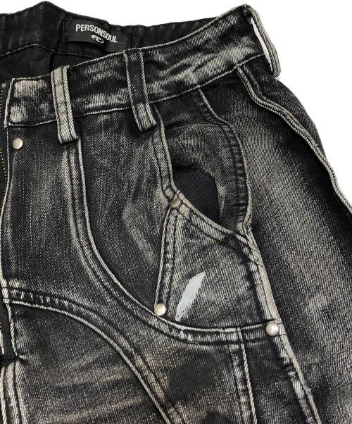 PERSONSOUL（パーソンソウル）PERSONSOUL (パーソンソウル) Graffiti Jeans ブラック サイズ:Mの古着・服飾アイテム