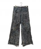 MM:OPTIONミリオプション）の古着「noise denim pants」｜ブルー