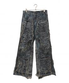 MM:OPTION（ミリオプション）の古着「noise denim pants」｜ブルー