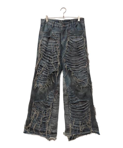 MM:OPTION（ミリオプション）MM:OPTION (ミリオプション) noise denim pants ブルー サイズ:下記参照の古着・服飾アイテム