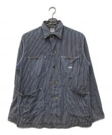 LEE（リー）の古着「復刻91-J ヒッコリーカバーオール」｜ネイビー×ホワイト