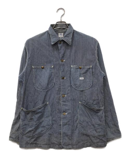 LEE（リー）LEE (リー) 復刻91-J ヒッコリーカバーオール ネイビー×ホワイト サイズ:38の古着・服飾アイテム